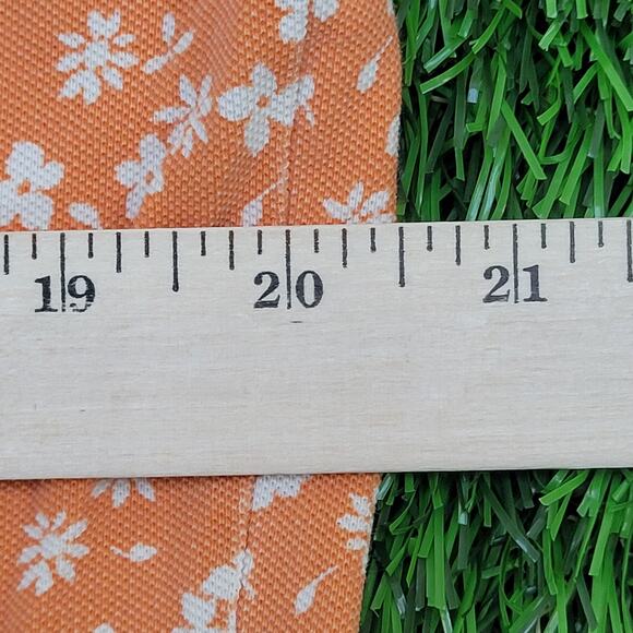 Vintage 90s Flower AOP Button Shirt Medium 20x25 Orange - Picture 11 of 12